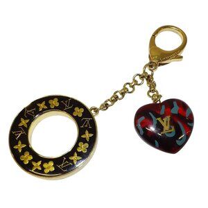 Louis Vuitton Monogram Heart & Circle Gold-Tone Keychain Bag Charm